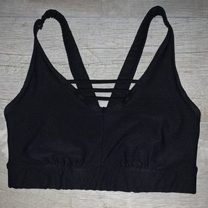 Black Strappy Sports Bra